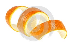 Orange peel against white background. Vitamine C