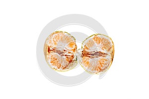 orange peel fruit isolate on white background