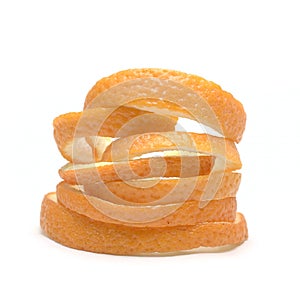 Orange peel isolated on white