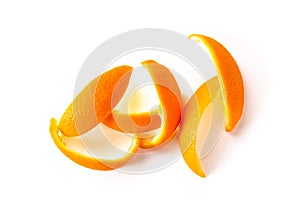 Orange peel isolated on white background