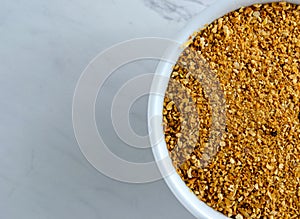 Orange Peel Powder Granules In Bowl