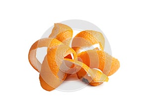 Orange peel spiral twisted isolated on a white