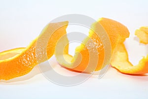 Orange peel spiral on a white.