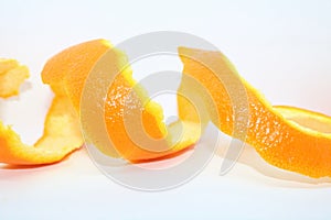 Orange peel spiral on a white.