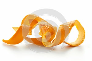 Orange Peel Spiral on White Background