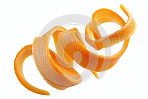 Orange Peel Twirls Isolated on White