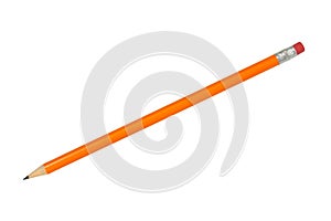 Orange pencil on white