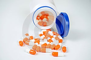 Orange pharmacy capsules