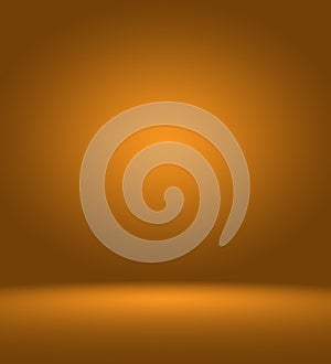 Orange photographic studio background vertical with soft vignette. Soft gradient background. Painted canvas studio