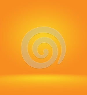 Orange photographic studio background vertical with soft vignette. Soft gradient background. Painted canvas studio