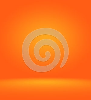 Orange photographic studio background vertical with soft vignette. Soft gradient background. Painted canvas studio