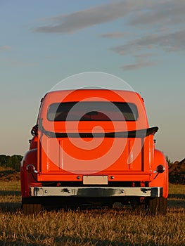 Orange Pick Up Truck