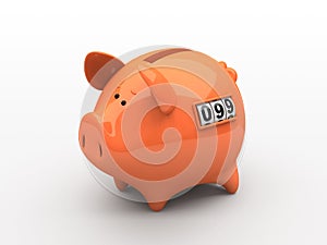 Orange piggy bank