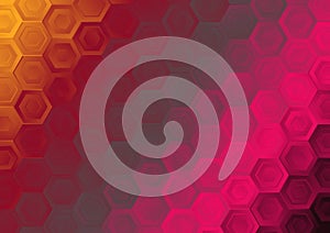 Orange Pink and Red Gradient Hexagon Pattern Background Vector Art