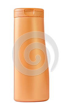 Orange plastic bottle