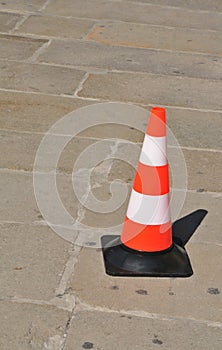 Orange plastic cone photo