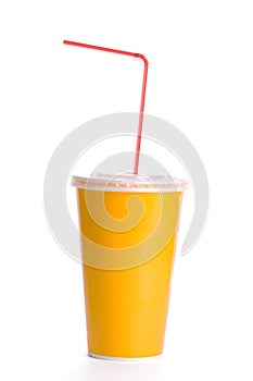 Orange plastic cup