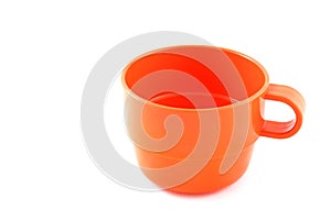 Orange plastic cup