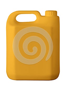 Orange plastic jerrycan on white