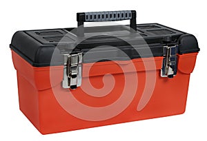 Orange plastic toolbox