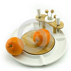 Orange on plate