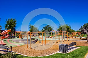 Orange Playground Equipment At Free Public Park