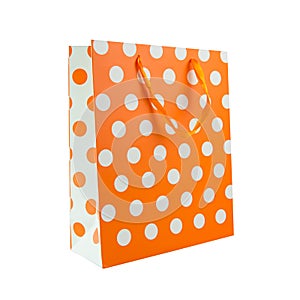 Orange polka dot gift bag