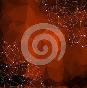 Orange polygon.Illustration of orange polygon background. Abstract geometry background.