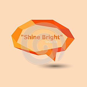 Orange polygonal geometric speech bubble
