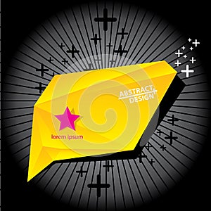 Orange polygonal geometric speech bubble