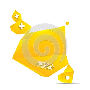 Orange polygonal geometric speech bubble