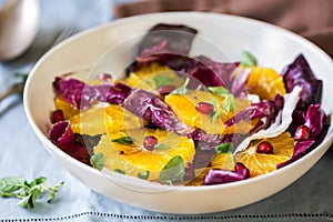 Orange with Pomegranate and Radicchio salad