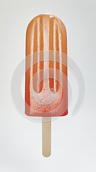 Orange popsicle ice cream isolated on white background