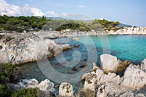 Orange or Portokali beach on Greek peninsula Sithonia