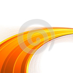 Orange power swoosh wave folder template photo