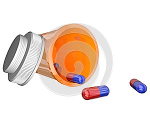 Orange Prescription Medicine Bottle Pills Capsules