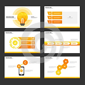 Orange presentation templates Infographic elements flat design set for brochure flyer leaflet marketing