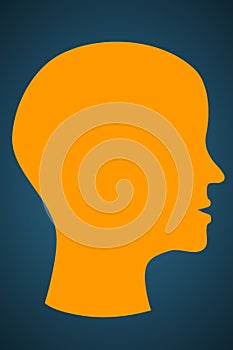 Orange profile head silhouette