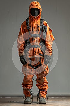 Orange protective suit on invisible figure