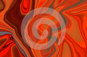 Orange psychedelic trippy abstract art background design. Trendy orange colour marble style. Ideal for web, advertisement, prints.