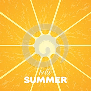 Orange pulp and hello summer text