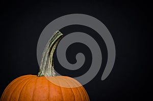 Orange pumpkin on black background