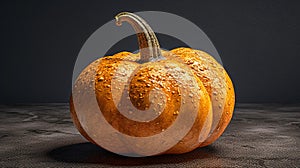 Orange pumpkin isolated with cobwebs and eerie vine details.