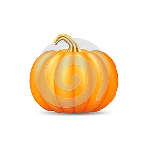 Orange pumpkin on white background, design element for Halloween