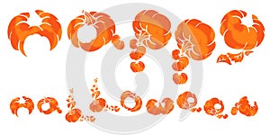 Orange pumpkings halloween greeting text
