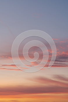 Orange purple sunset cloudscape backdrop