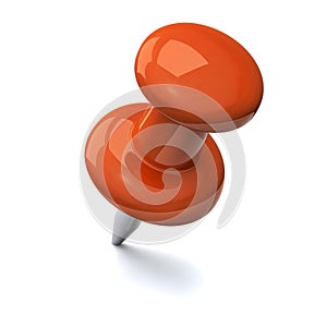 Orange push pin 3d