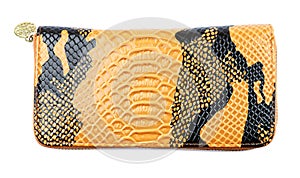 Orange Python Leather wallet