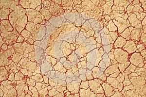 Orange Ñracks texture ground surface soil, drought, dried clay,  ground on Mars