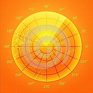 Orange radar screen.